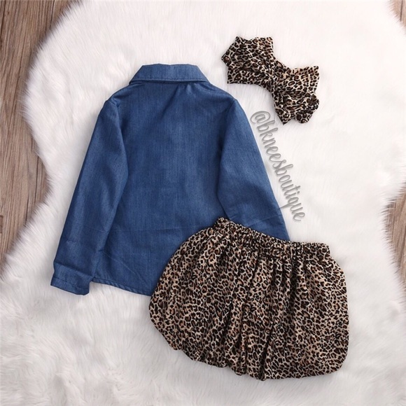 Matching Denim Cheetah Girl Flow Y Outfit Set - Picture 6 of 7